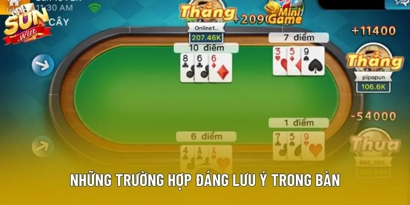 Những trường hợp đáng lưu ý trong bàn Những trường hợp đáng lưu ý trong bàn