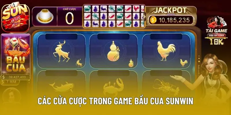 Các cửa cược trong game Bầu Cua Sunwin